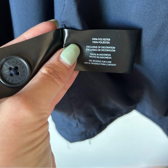 Banana Republic Men’s Medium Flannel Navy Outdoorsman Lightweight Shacket Jacket - Picture 9 of 12